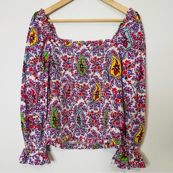 RHODE ALICIA PRINTED PAISLEY BLOUSE SIZE - Picture 6 of 12